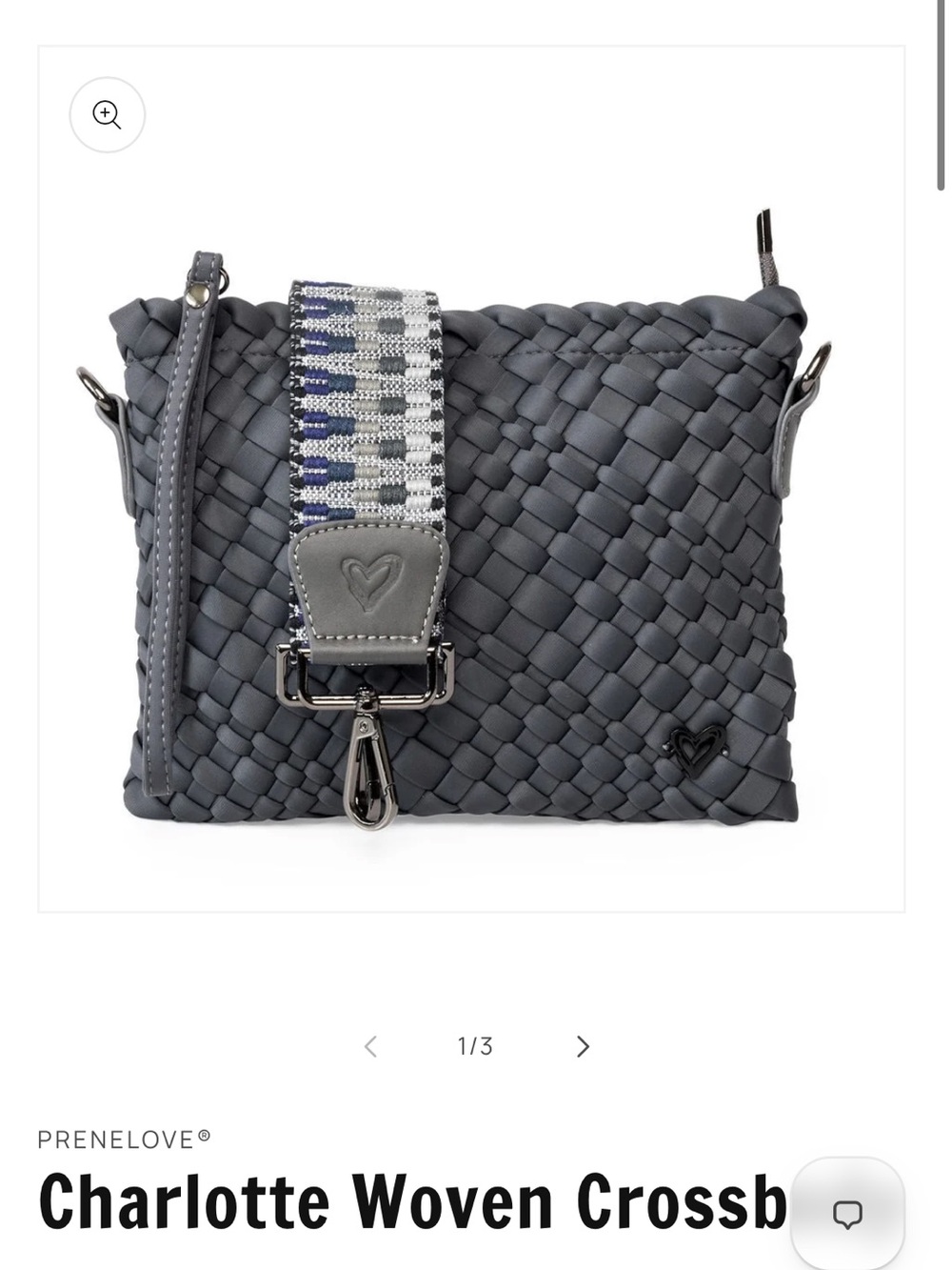 Charlotte Woven Crossbody Bag in Gray